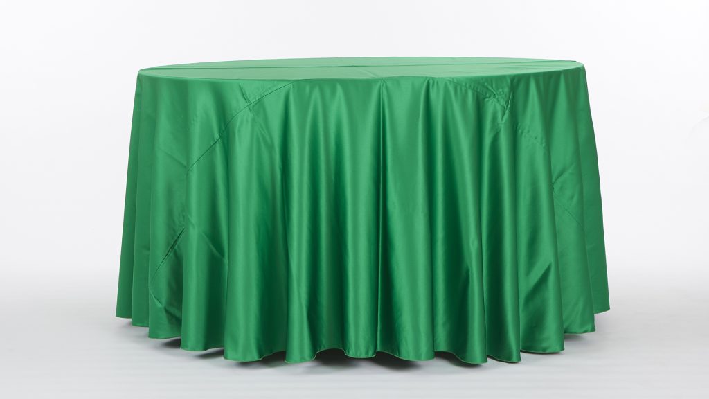 Kelly Green Satin Tablecloth Chair Decor